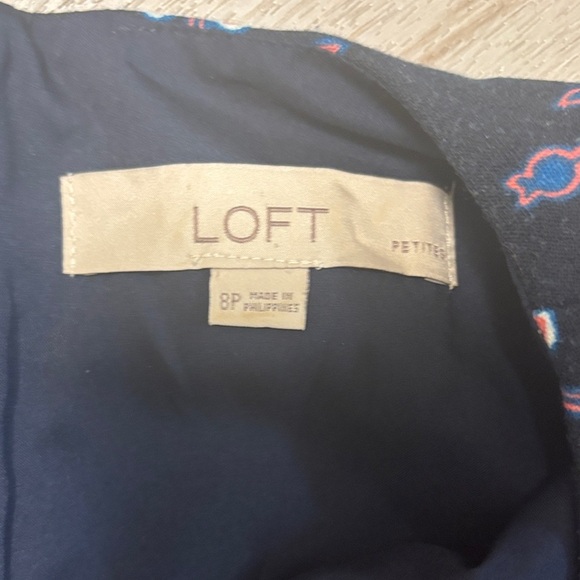 LOFT Navy Floral Mini Dress - Picture 2 of 4